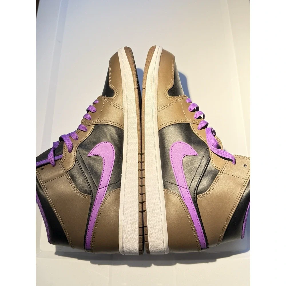 Jordan Air Jordan 1 Mid Mens 13 Palomino Wild Berry Brown Purple DQ8426-215